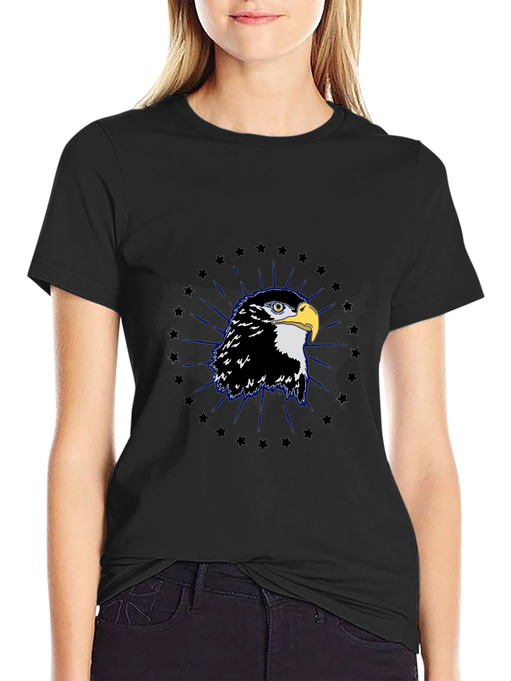 Eagle Graphic Tee - Black Cotton Blend