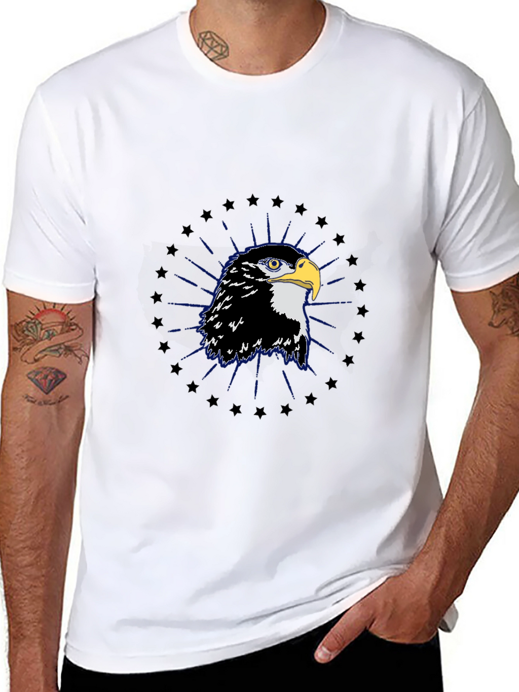 Eagle Graphic Tee - Black Cotton Blend