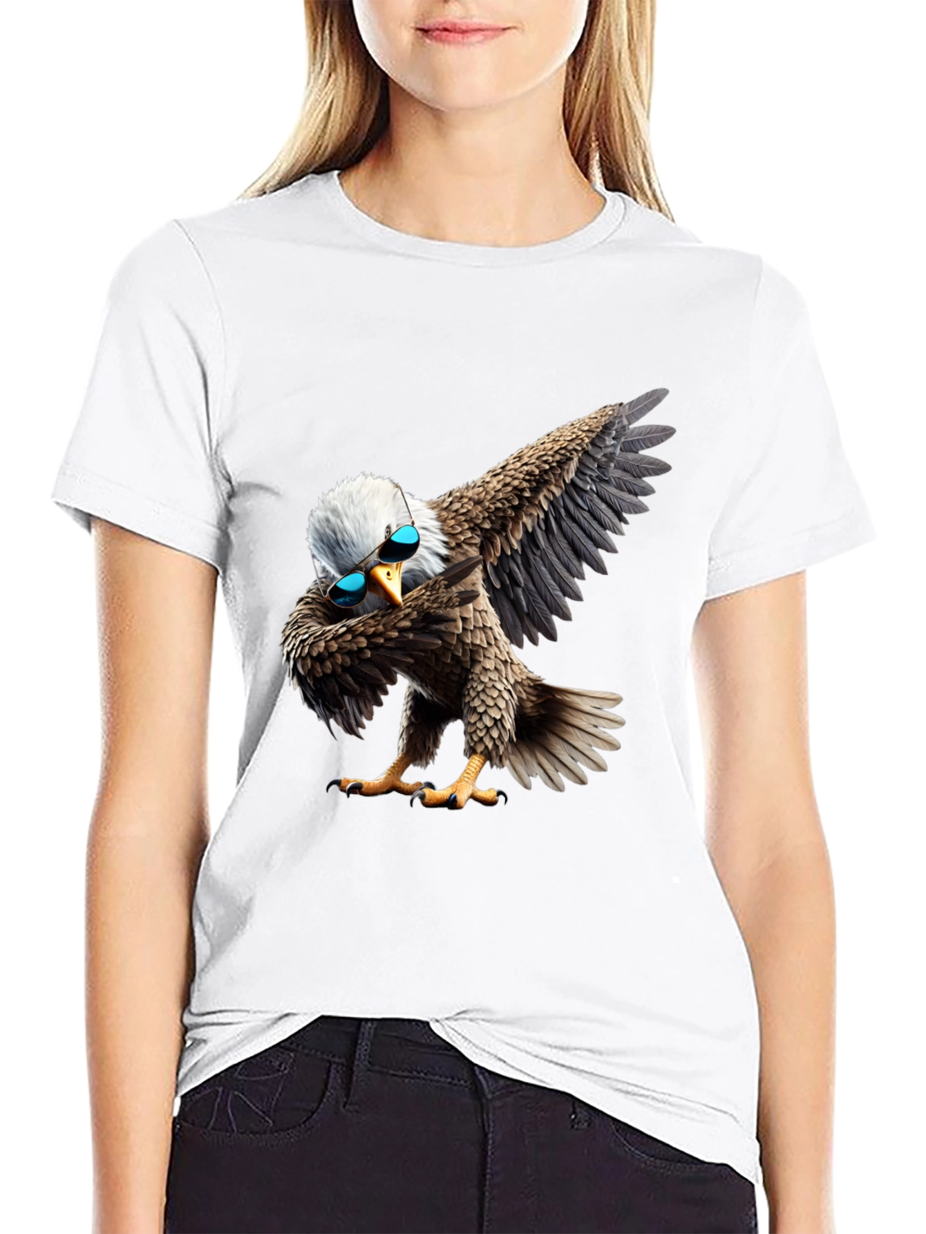 Dabbing Eagle Graphic Tee - Cool Bird Shirt