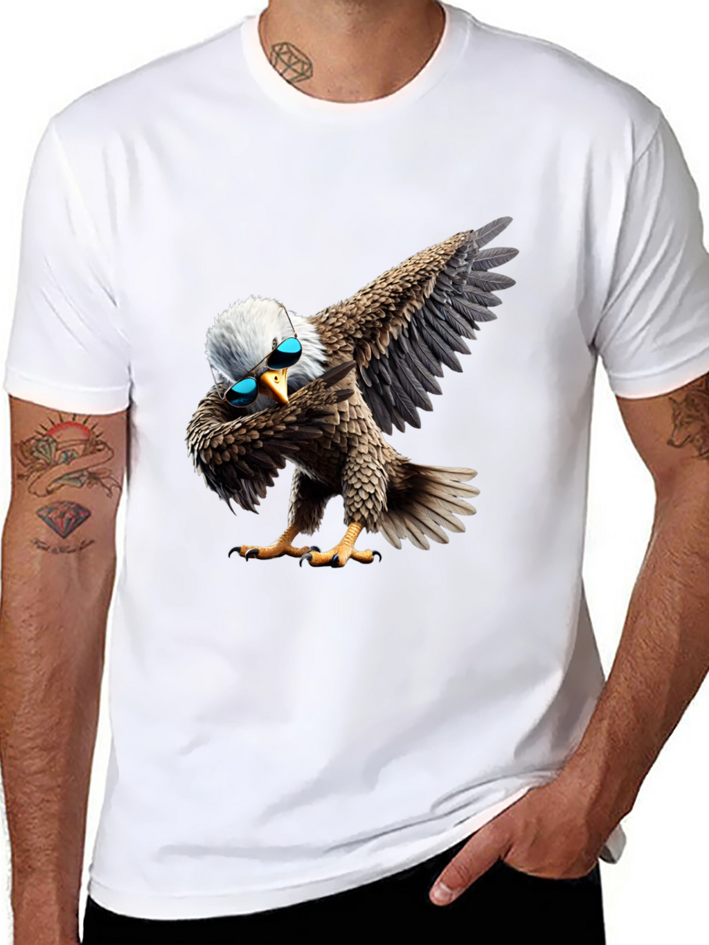 Dabbing Eagle Graphic Tee - Cool Bird Shirt