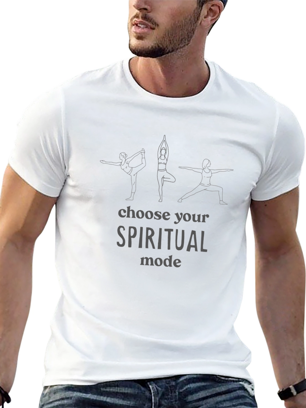 Spiritual Mode Yoga Graphic Black Tee