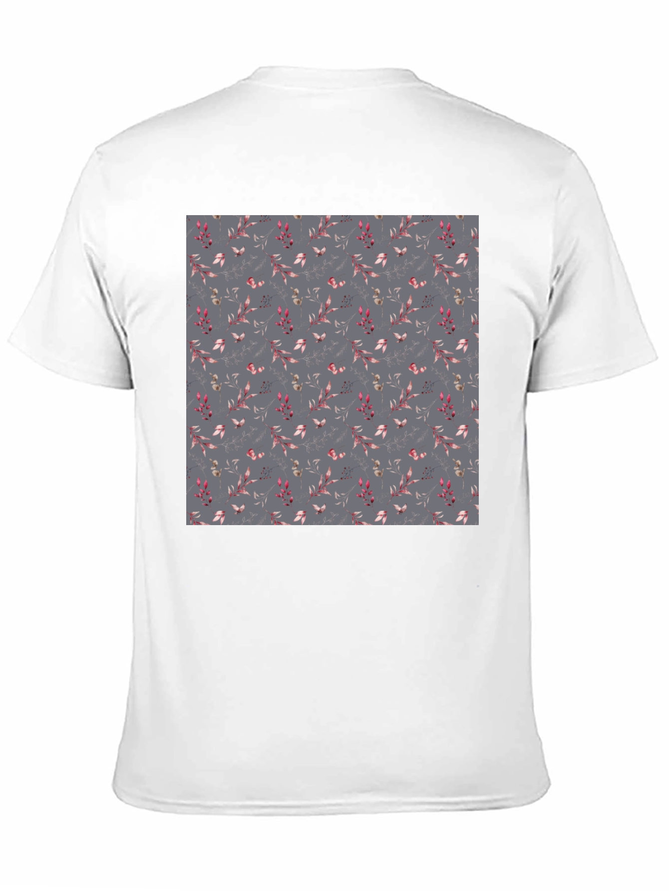 Floral Patterned Black T-Shirt for Men