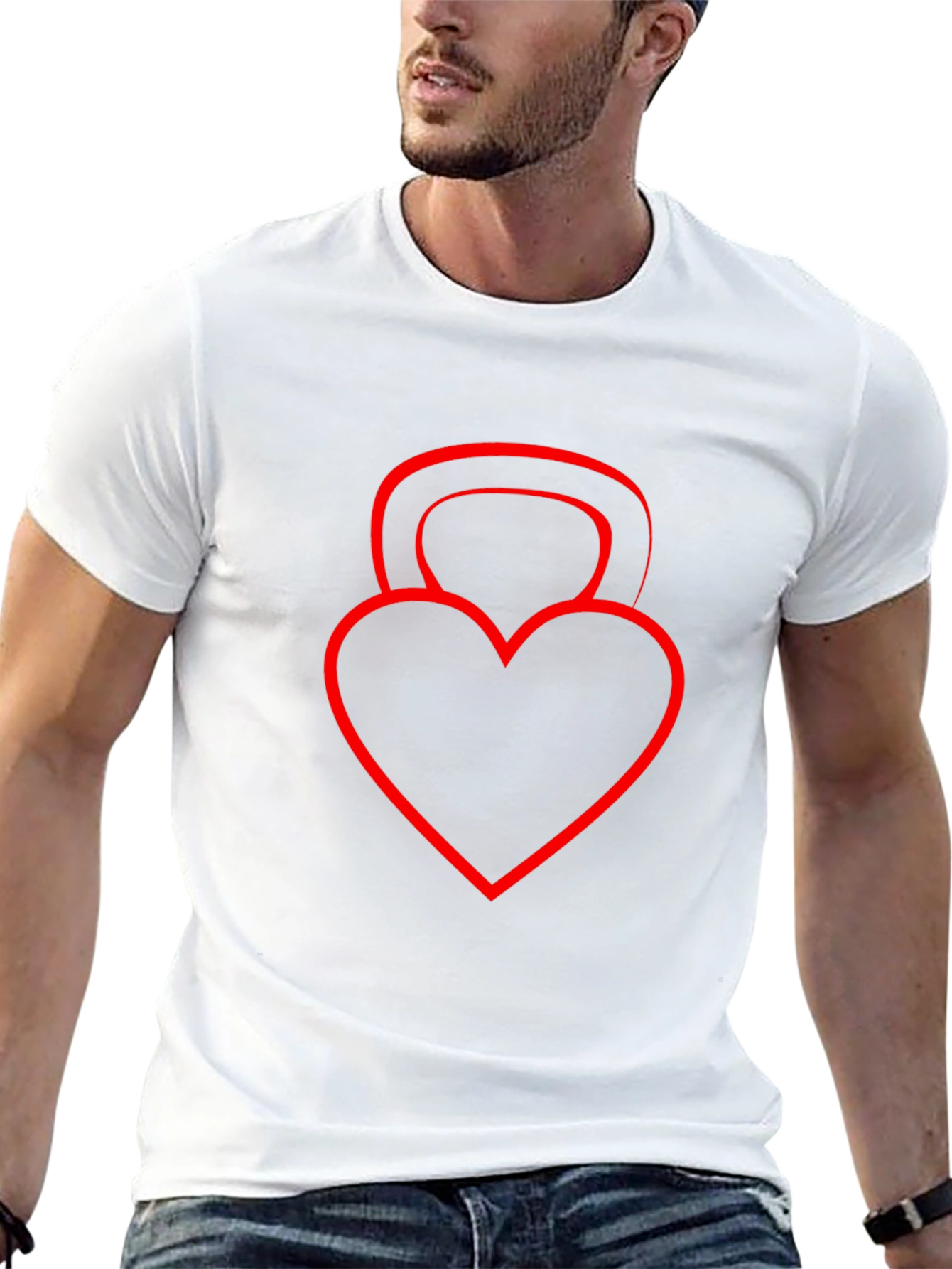 Heart Kettlebell Black T-Shirt