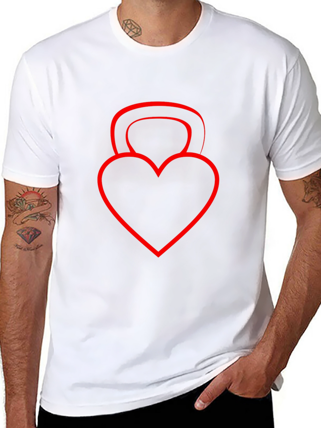 Heart Kettlebell Black T-Shirt