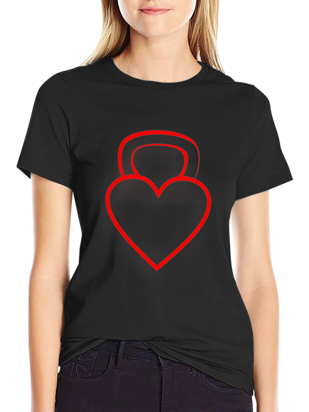 Heart Kettlebell Black T-Shirt
