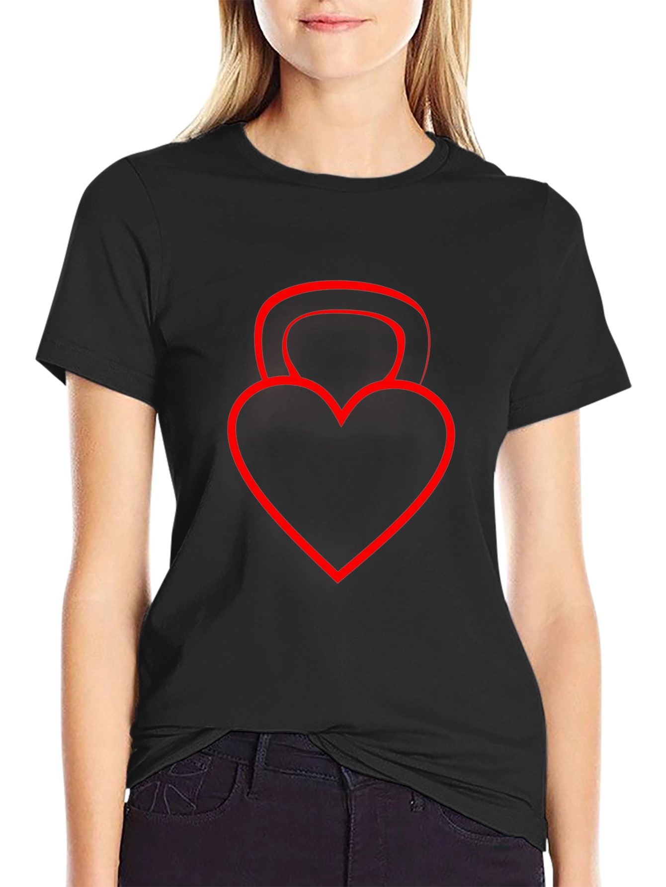 Heart Kettlebell Black T-Shirt