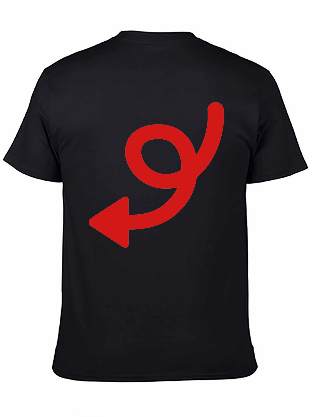 Black Tee with Red Arrow Graphic