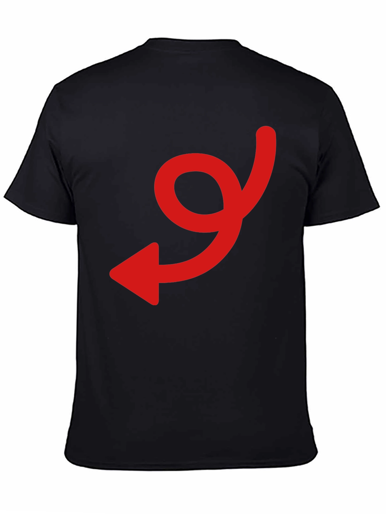Black Tee with Red Arrow Graphic