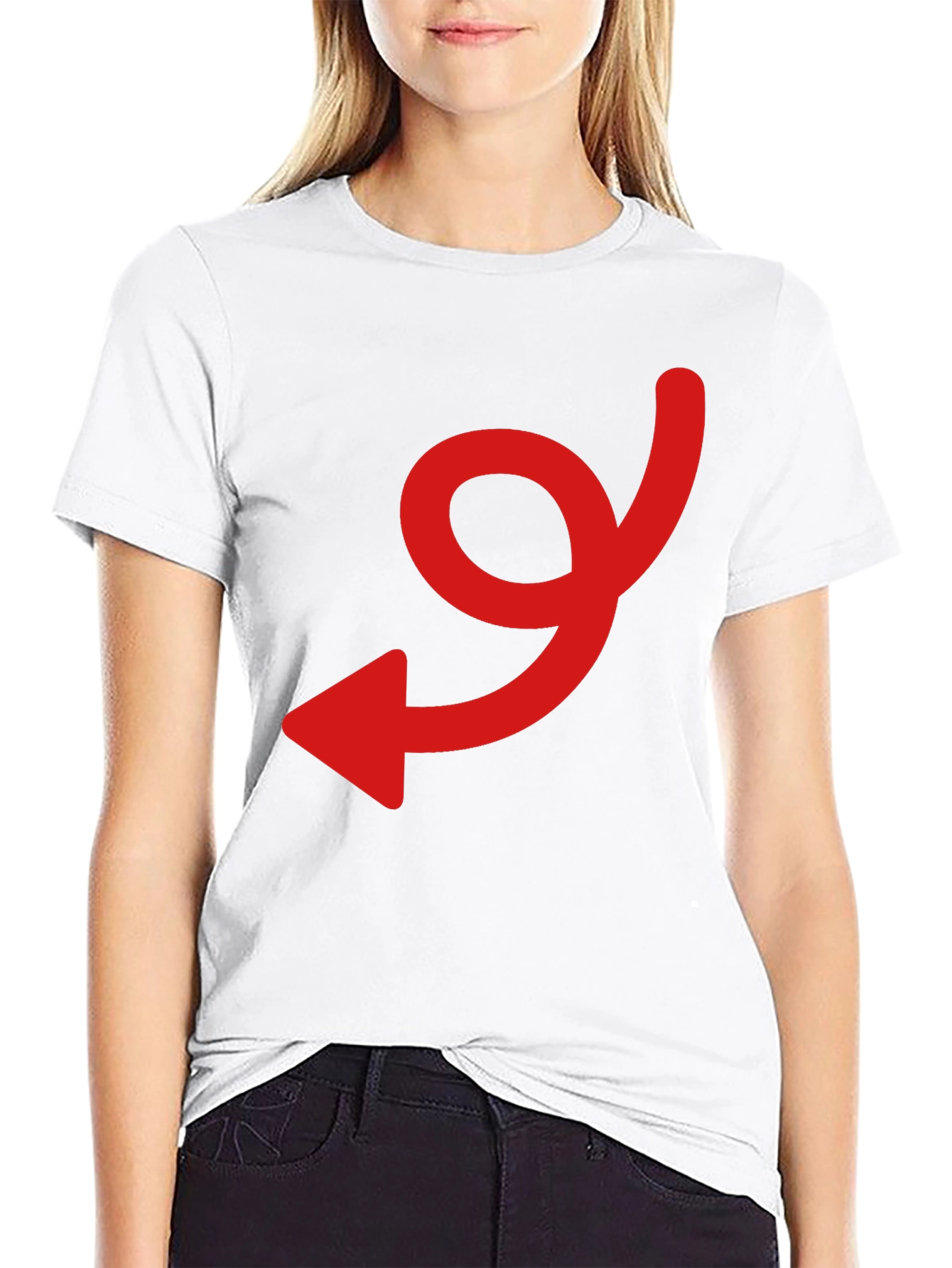 Black Tee with Red Arrow Graphic