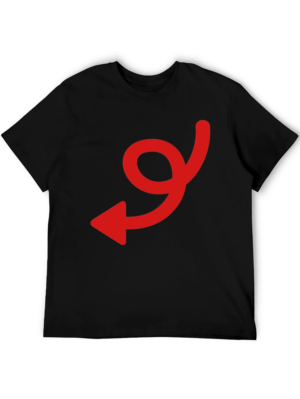 Black Tee with Red Arrow Graphic