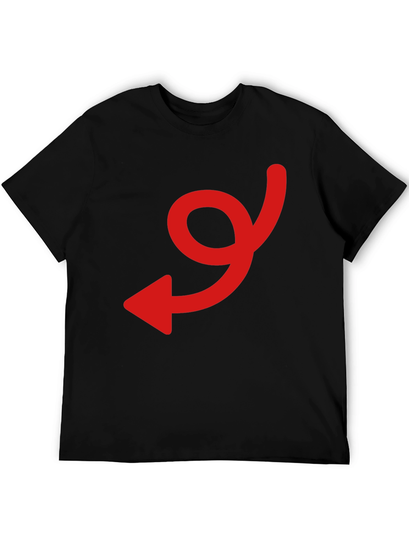 Black Tee with Red Arrow Graphic