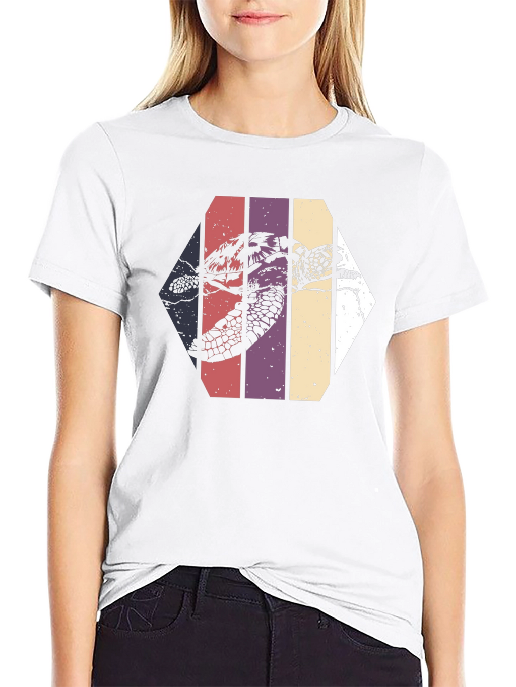 Retro Sea Turtle Graphic Tee - Black