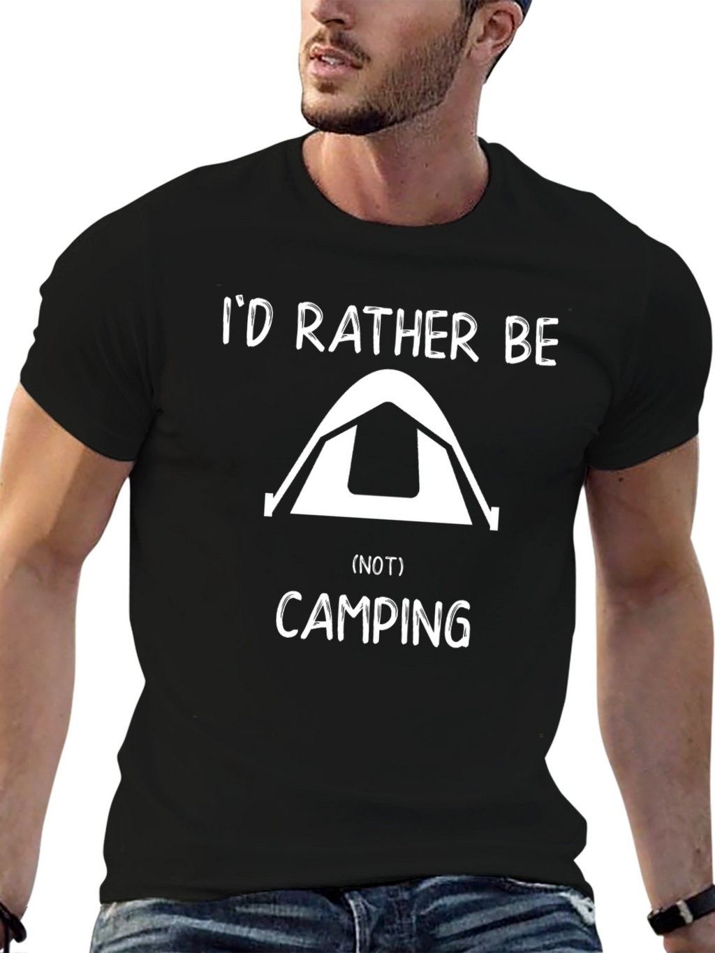Funny Camping T-Shirt - Id Rather Be