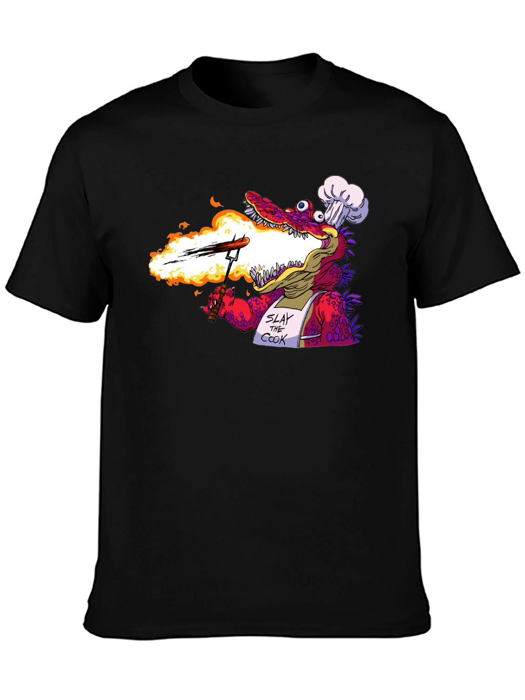 Slay the Cook T-Shirt - Funny Dragon Chef Tee