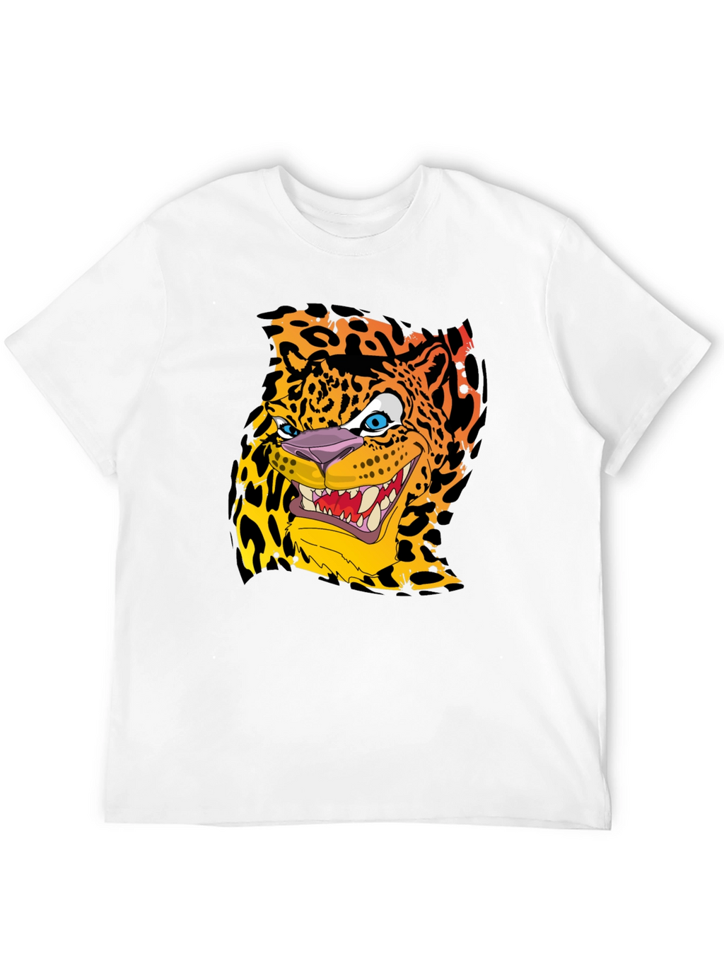 Cartoon Jaguar Graphic T-Shirt - Mens Black Tee