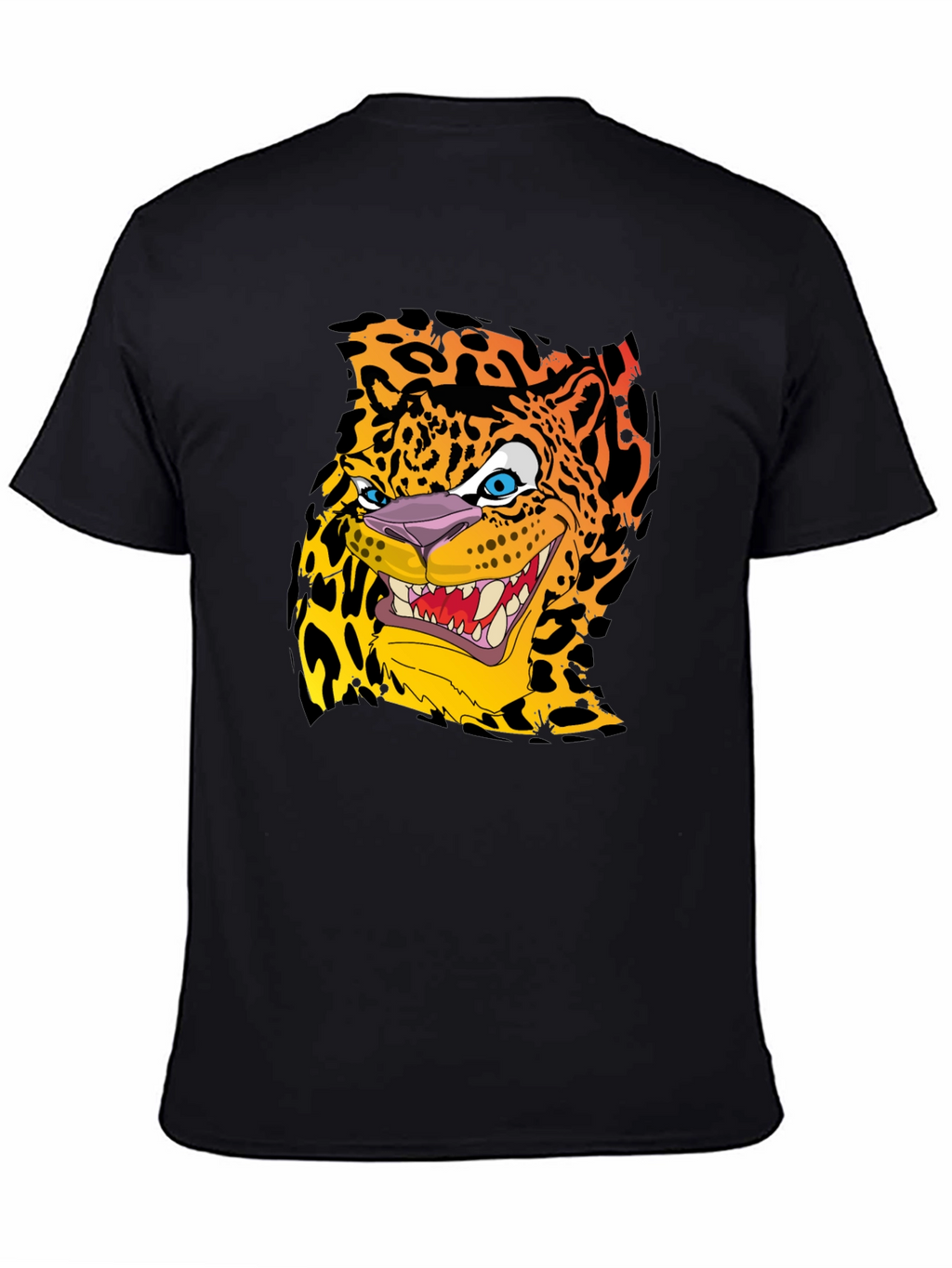 Cartoon Jaguar Graphic T-Shirt - Mens Black Tee