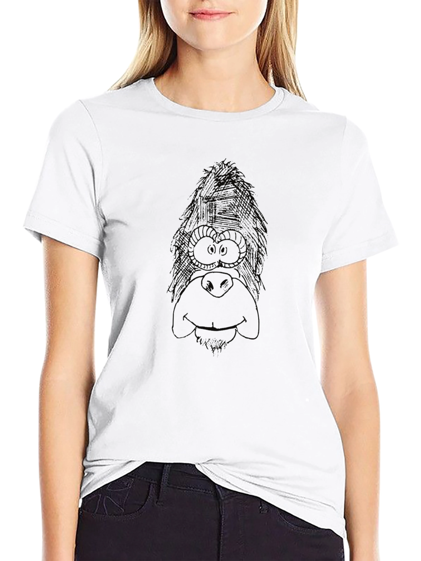 Cartoon Ape Graphic Black T-Shirt