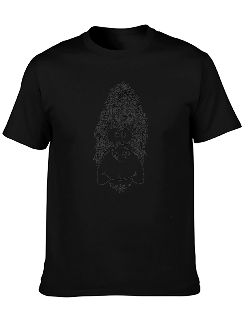 Cartoon Ape Graphic Black T-Shirt