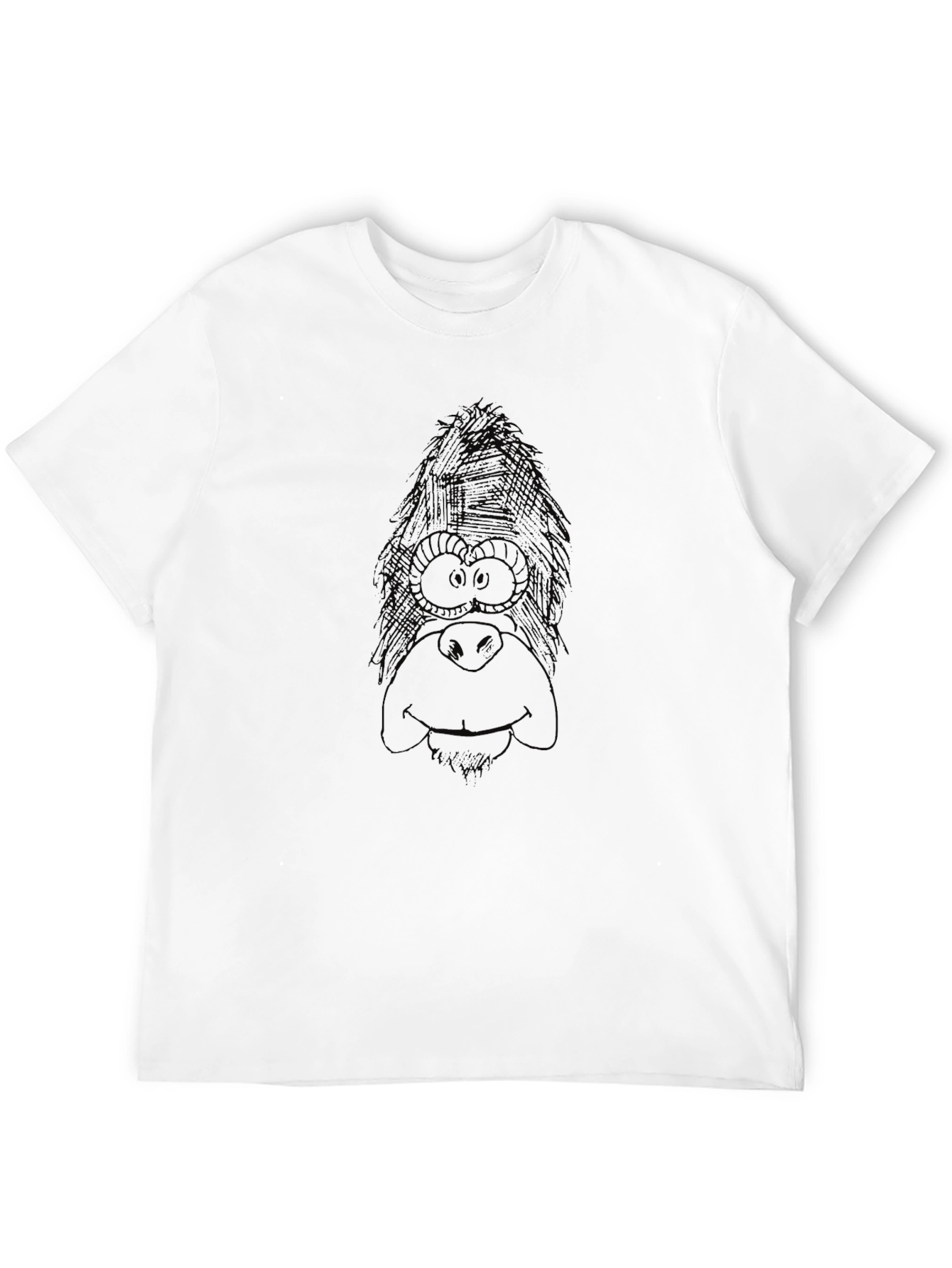 Cartoon Ape Graphic Black T-Shirt