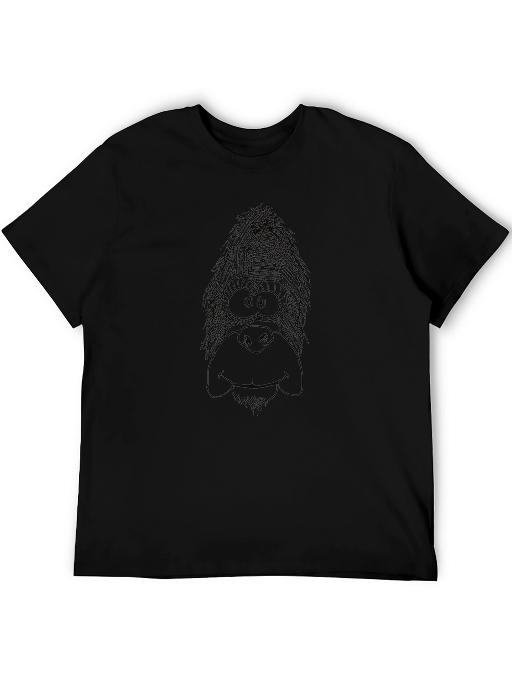 Cartoon Ape Graphic Black T-Shirt