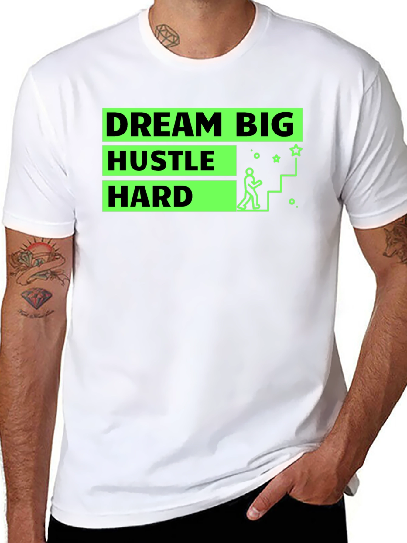 Dream Big Hustle Hard Graphic T-Shirt