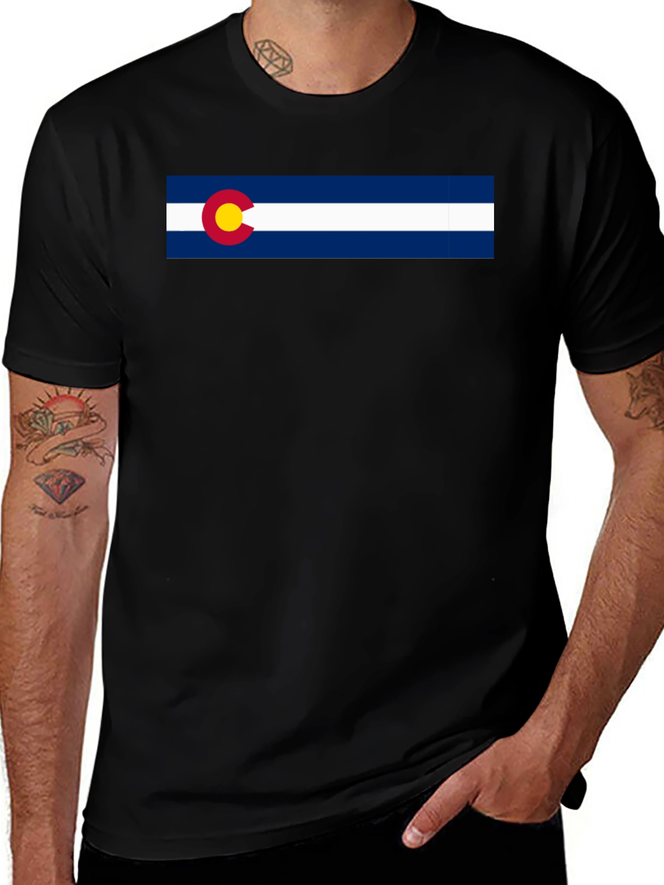 Colorado Flag Graphic Tee - Classic Crew Neck Shirt