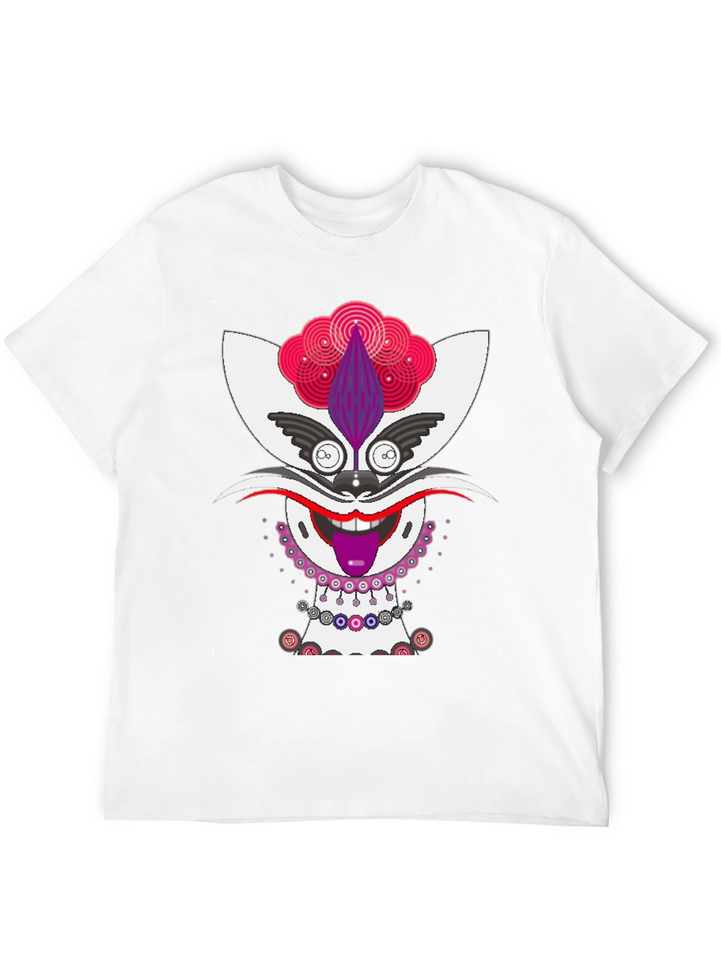 Whimsical Cat Graphic Tee - Unique Mens Black T-Shirt
