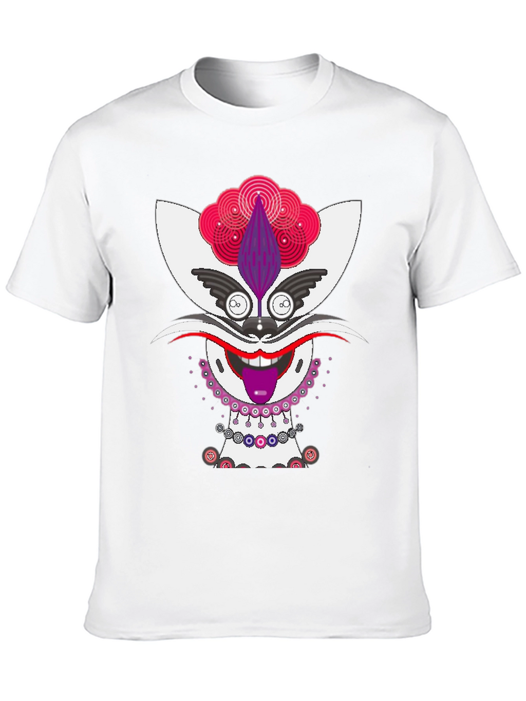 Whimsical Cat Graphic Tee - Unique Mens Black T-Shirt