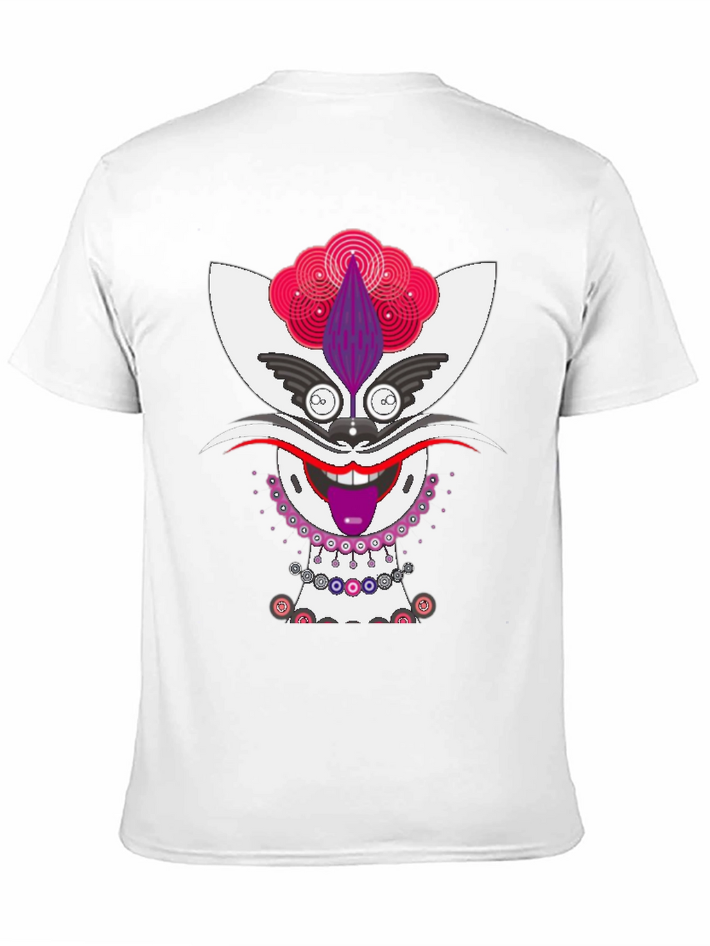 Whimsical Cat Graphic Tee - Unique Mens Black T-Shirt