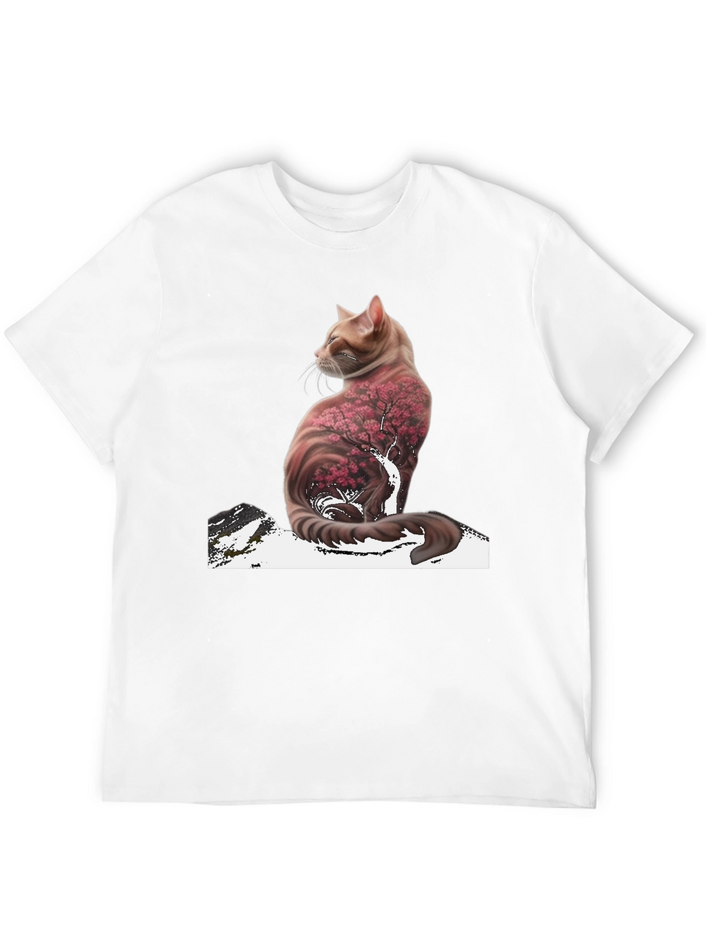 Cat Cherry Blossom T-Shirt - Stylish Graphic Tee