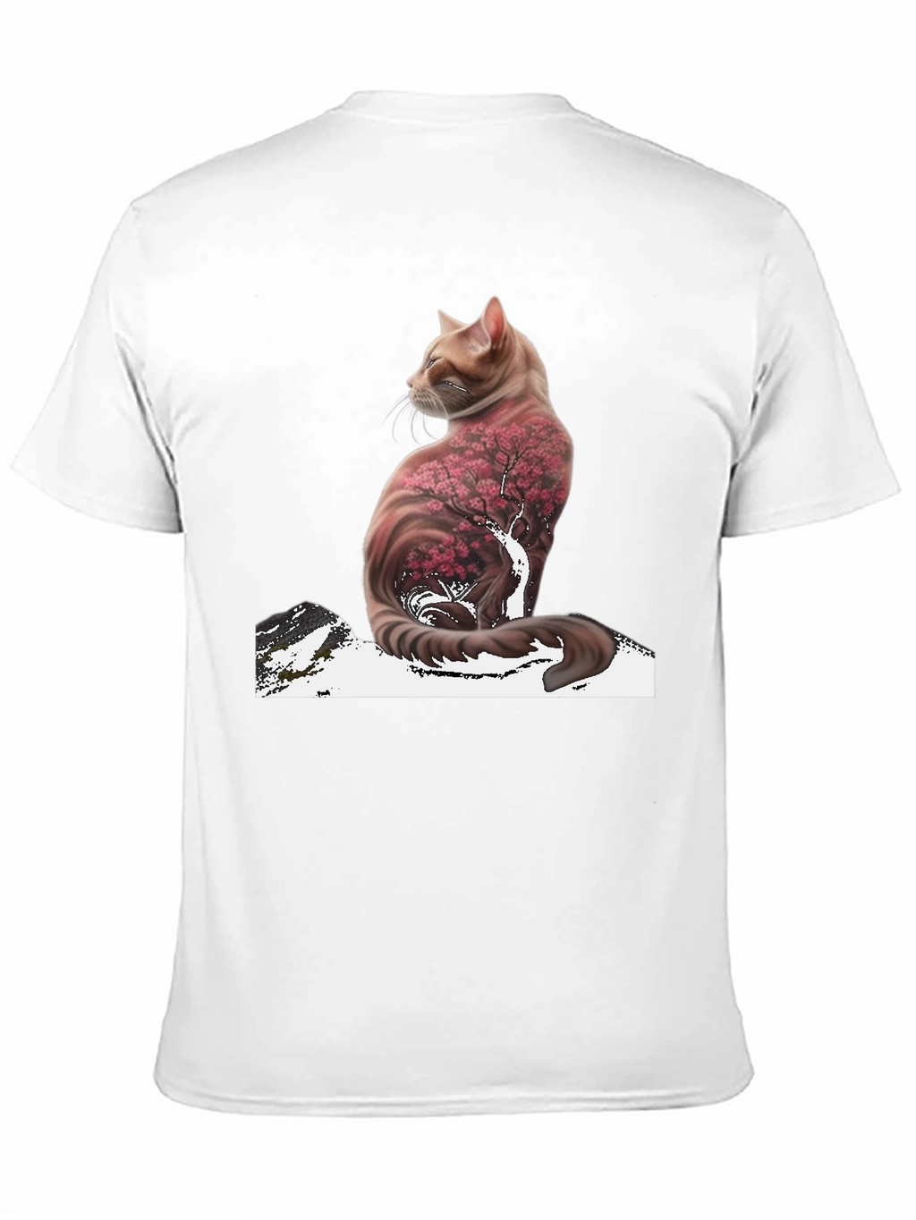 Cat Cherry Blossom T-Shirt - Stylish Graphic Tee