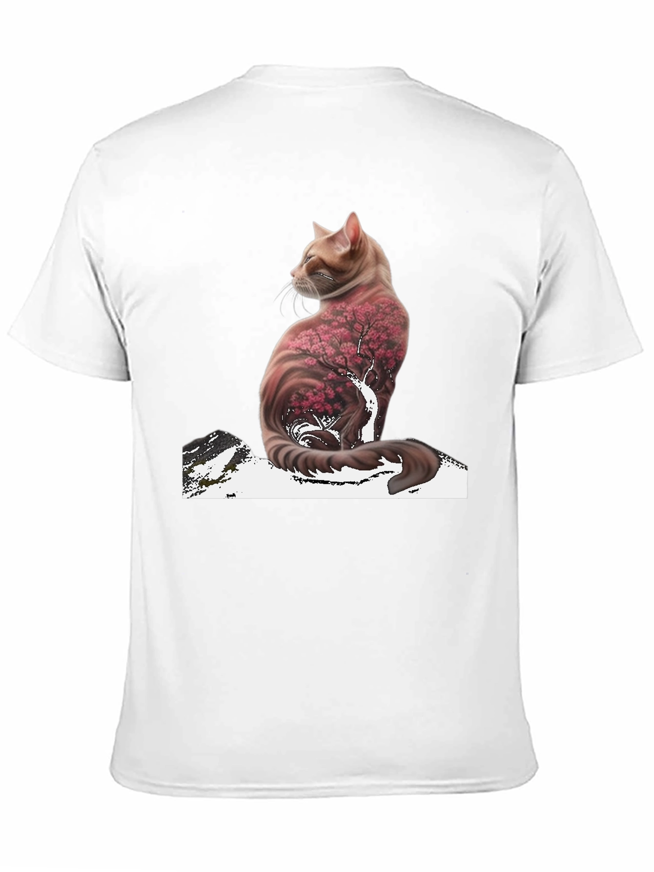 Cat Cherry Blossom T-Shirt - Stylish Graphic Tee