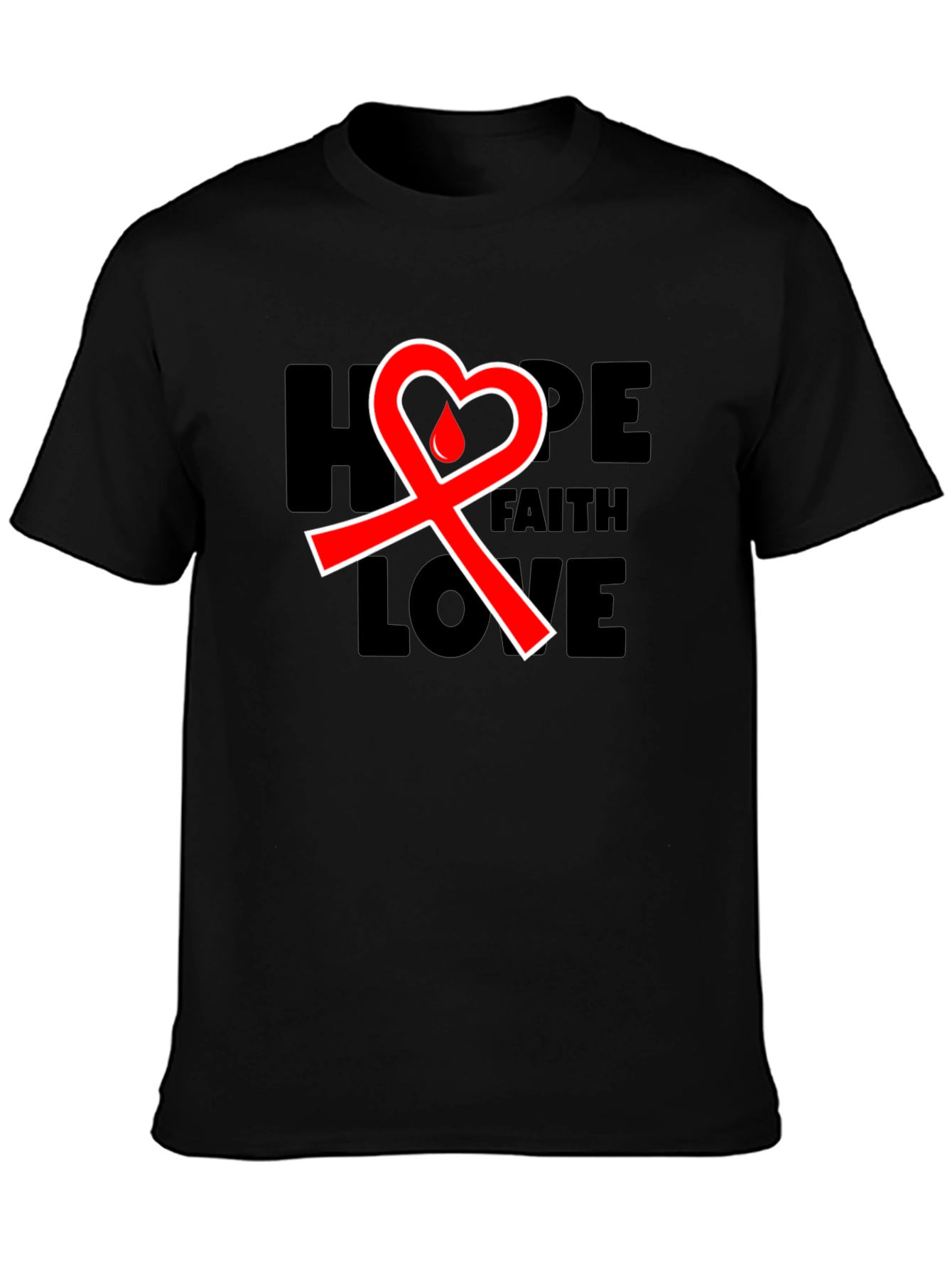 Hope Faith Love Ribbon T-Shirt