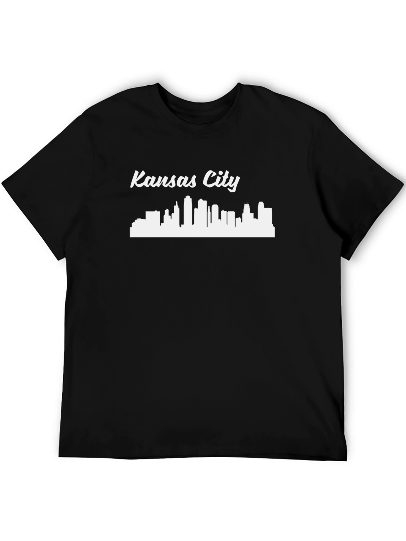 Kansas City Skyline Graphic Tee - Black Cotton T-Shirt