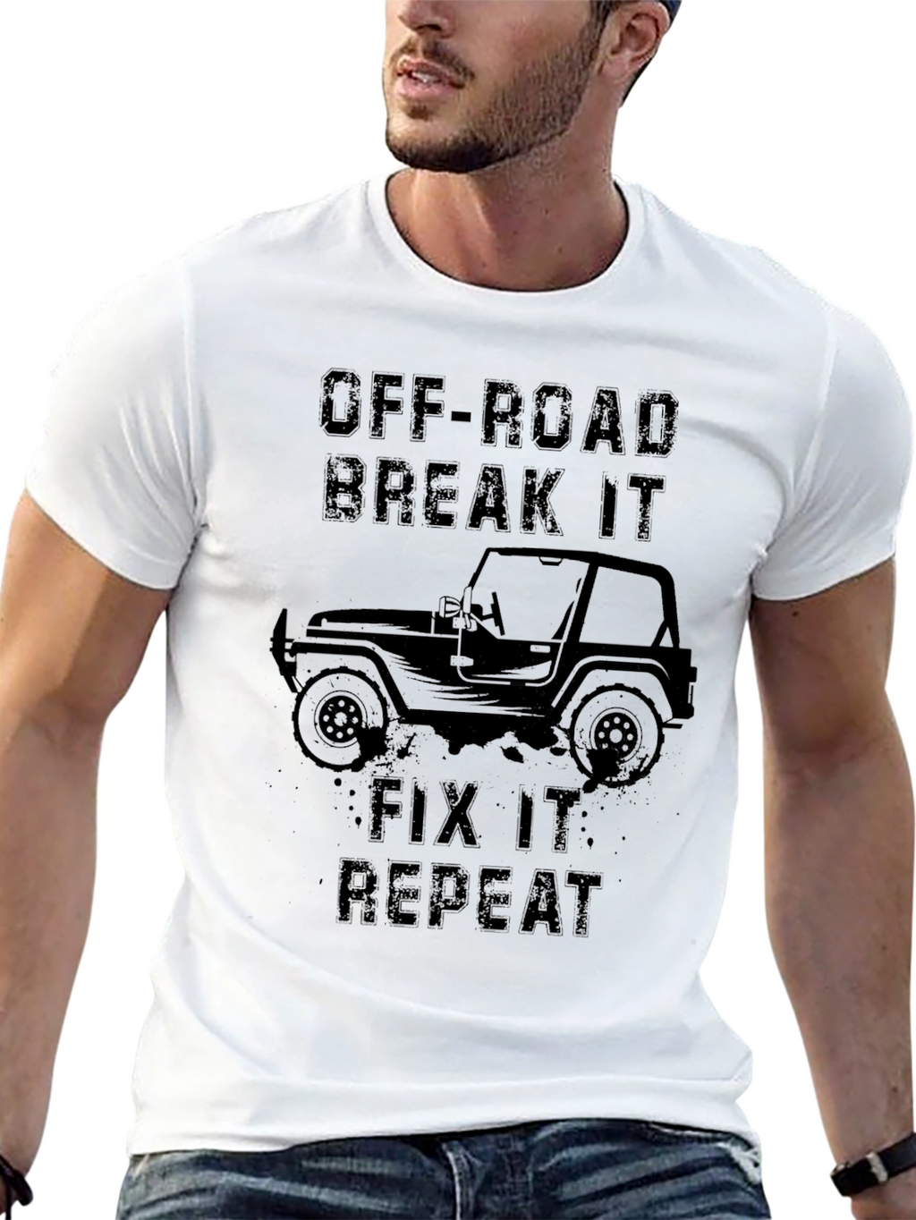 Off-Road Break It Fix It Repeat Black T-Shirt