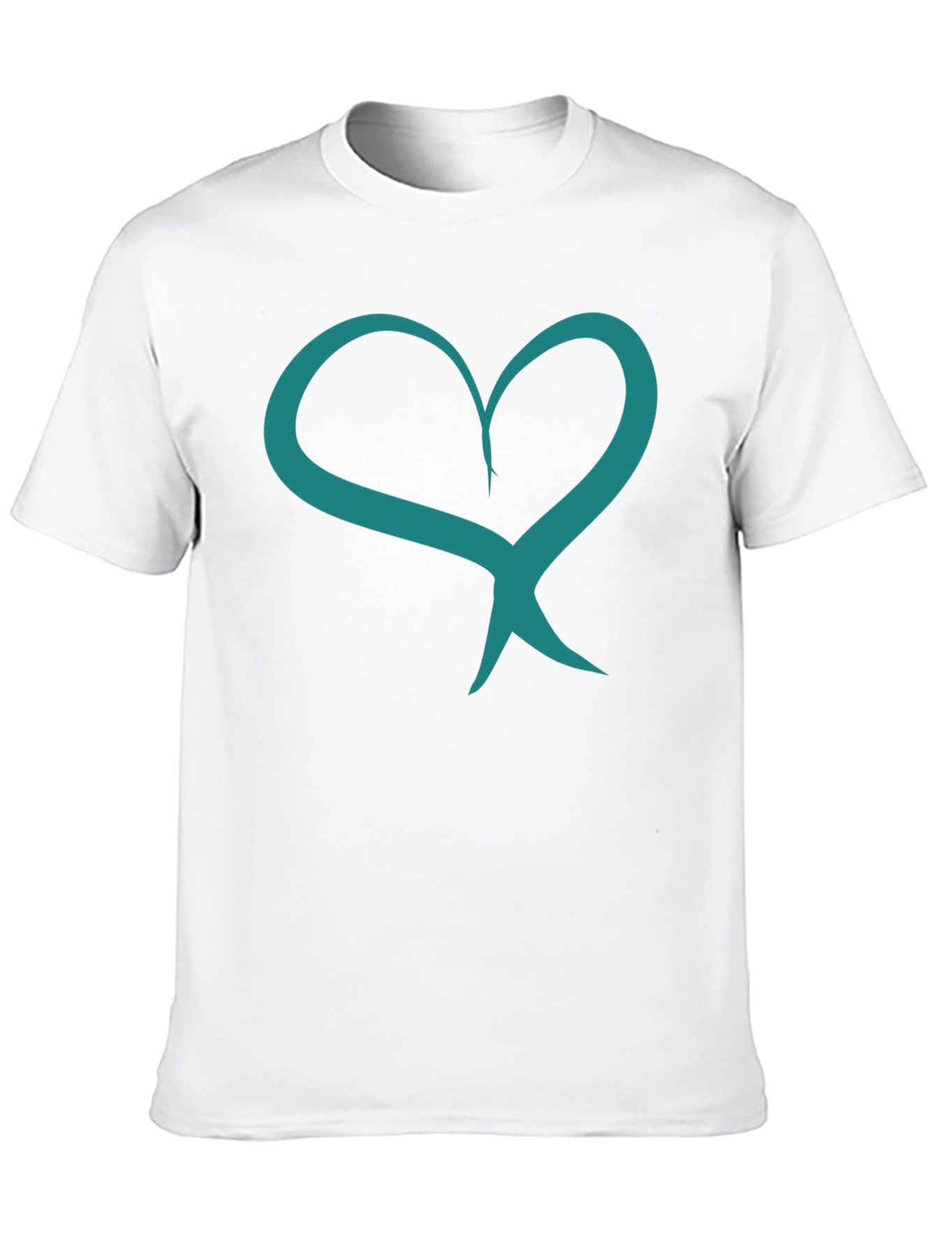Heart Ribbon Graphic Tee - Black Casual Shirt