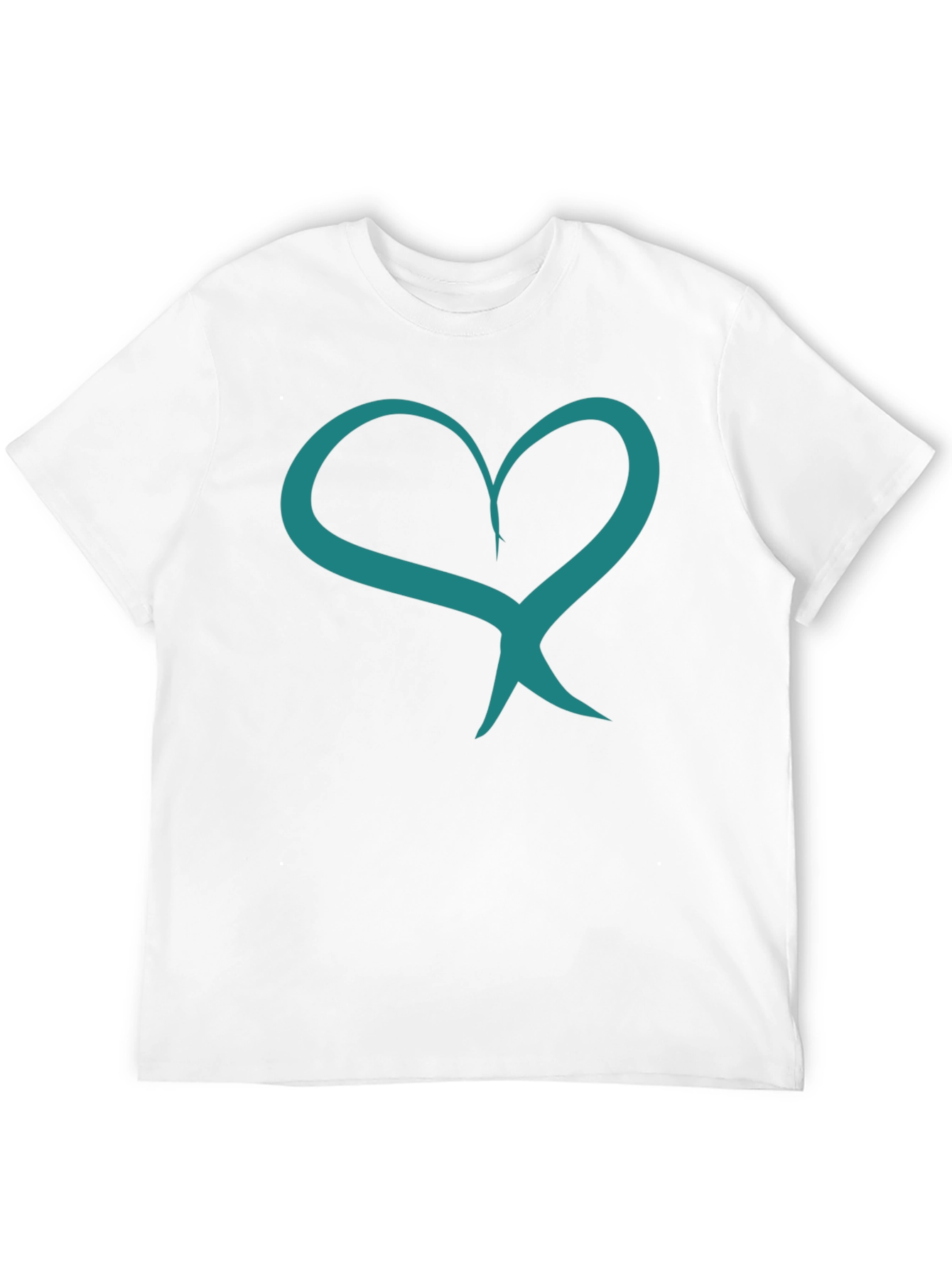 Heart Ribbon Graphic Tee - Black Casual Shirt