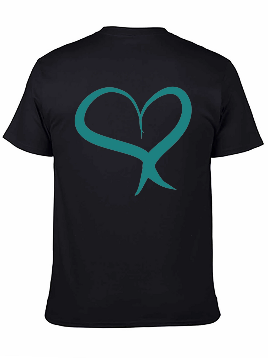 Heart Ribbon Graphic Tee - Black Casual Shirt
