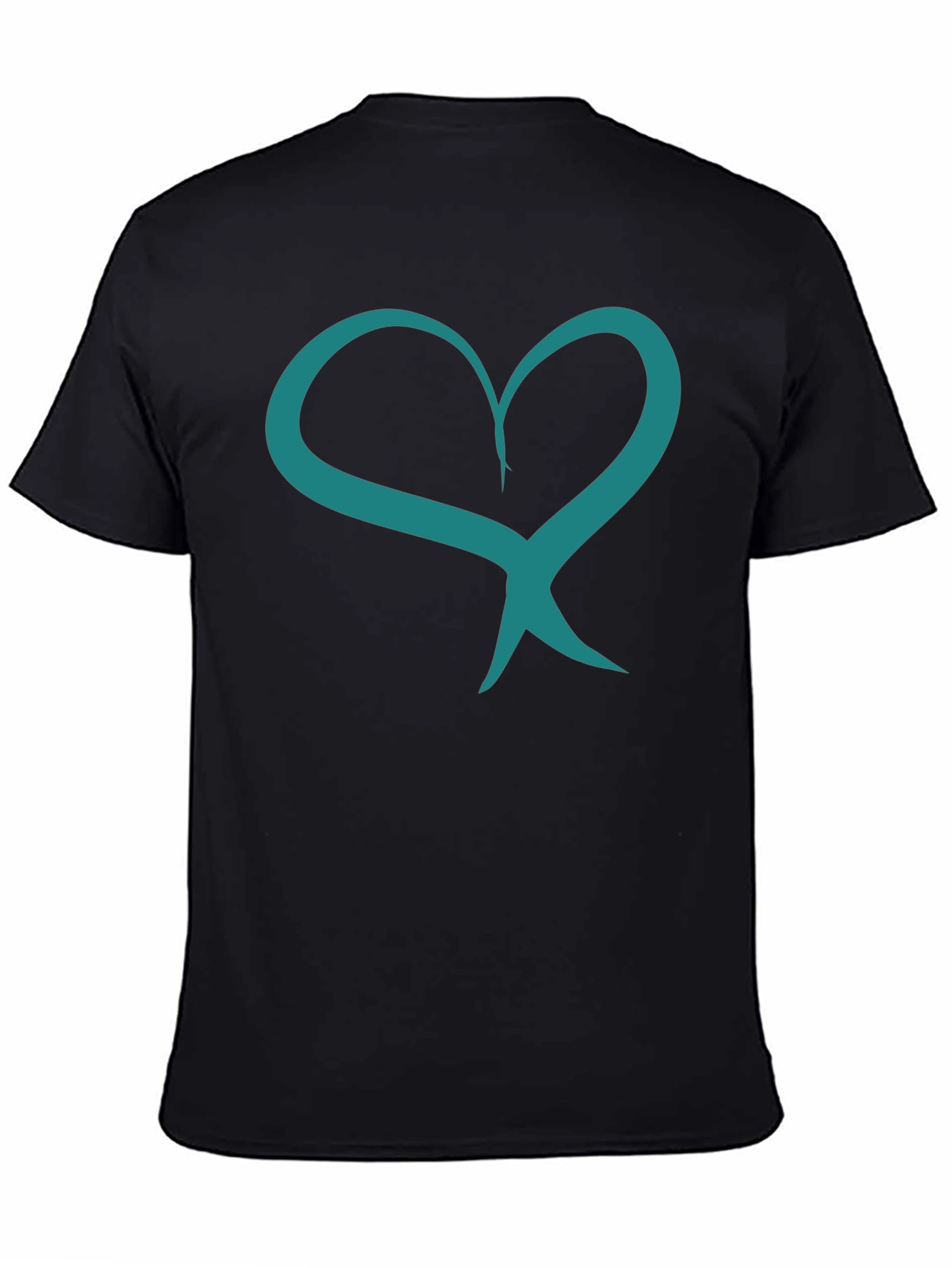 Heart Ribbon Graphic Tee - Black Casual Shirt