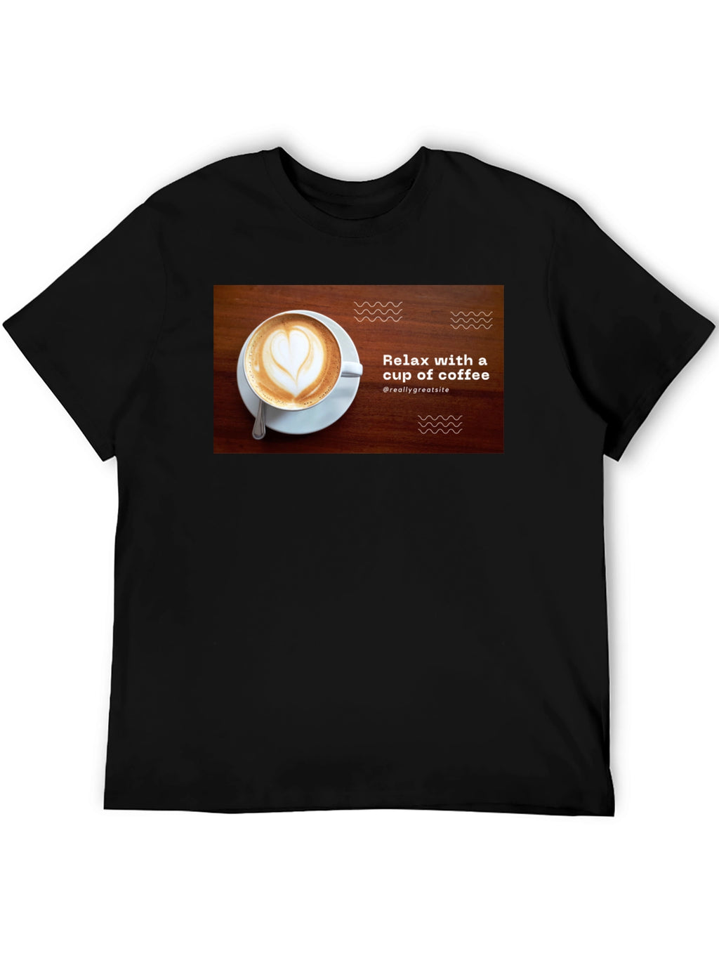 Relax with Coffee Black T-Shirt
