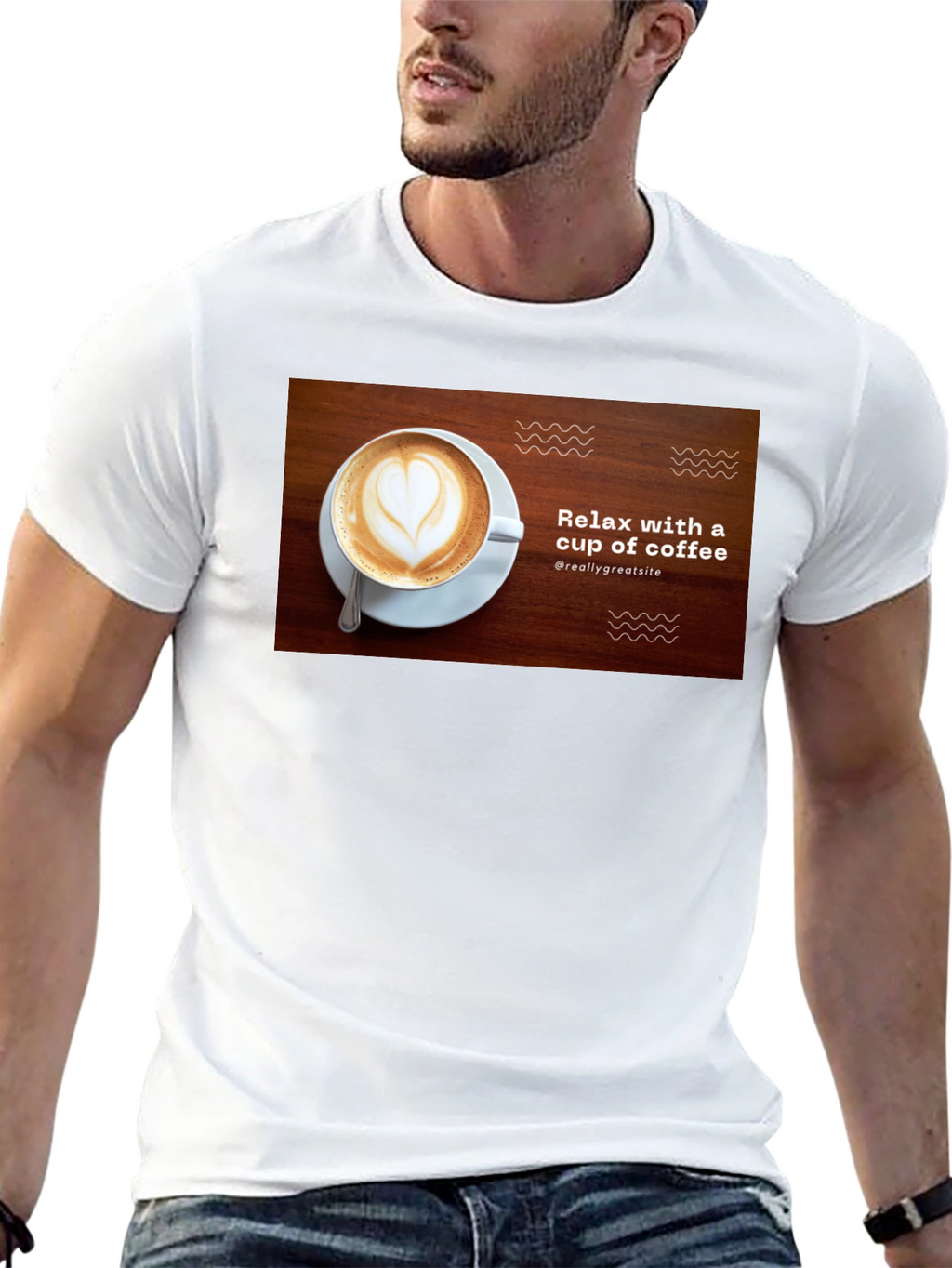 Relax with Coffee Black T-Shirt