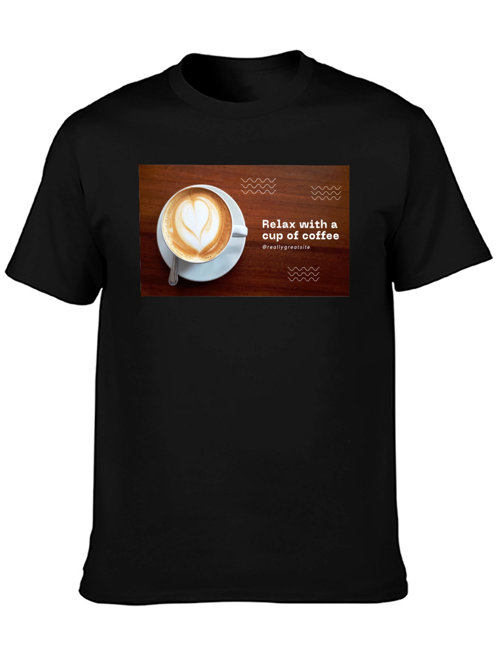 Relax with Coffee Black T-Shirt