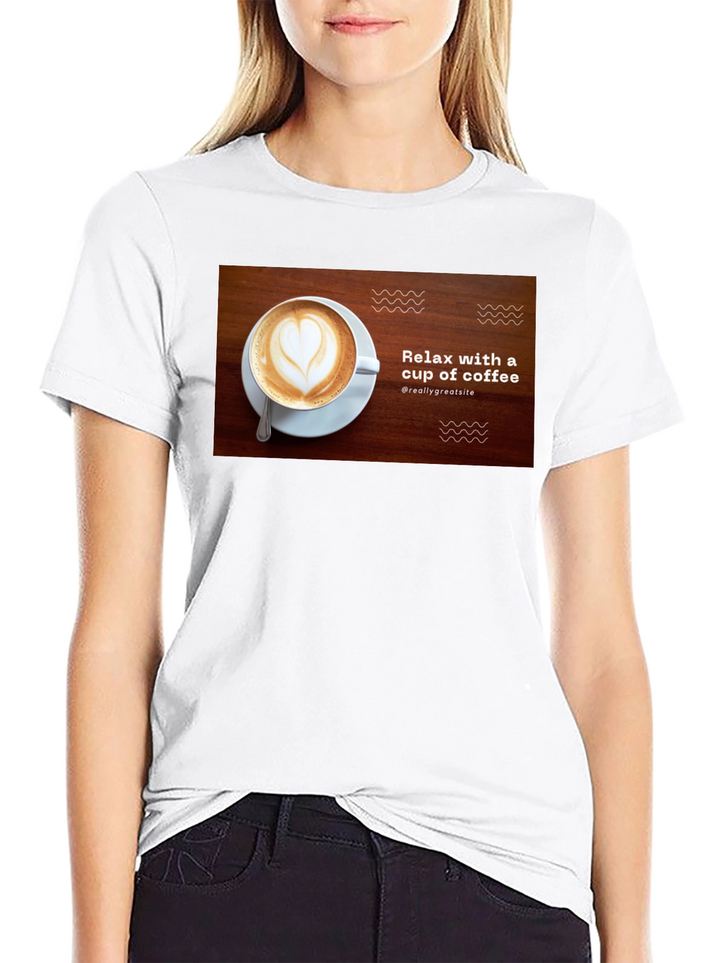 Relax with Coffee Black T-Shirt