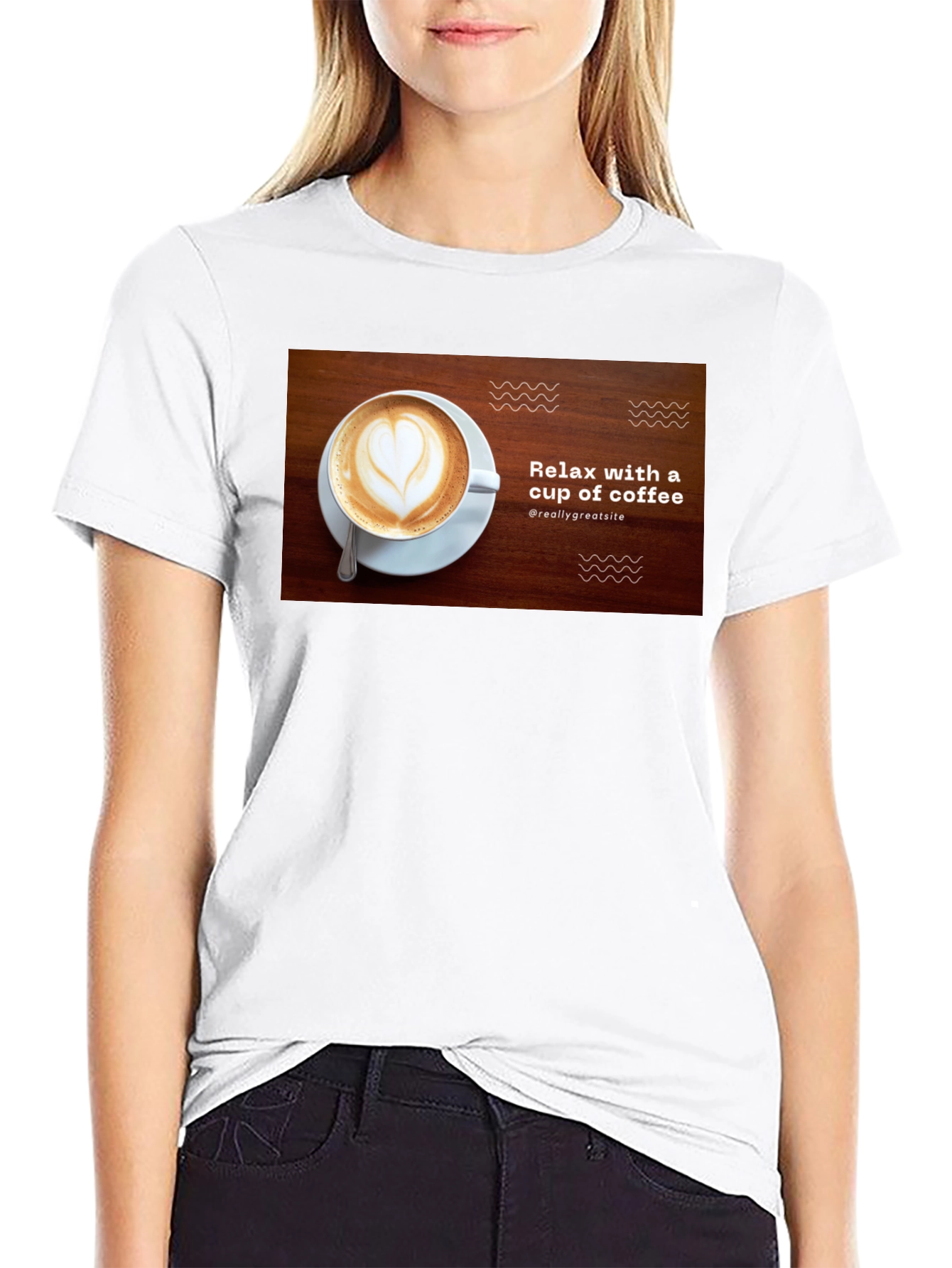 Relax with Coffee Black T-Shirt