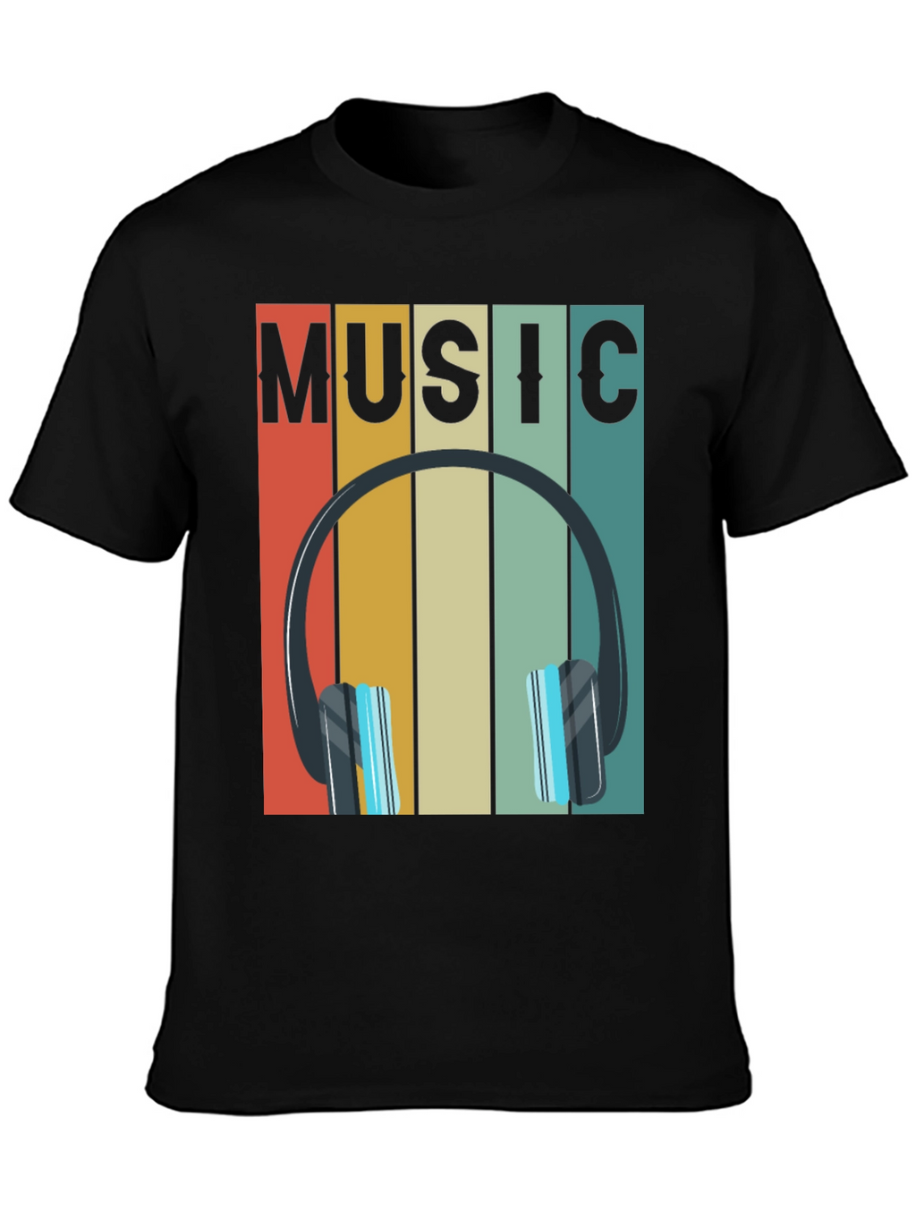 Retro Music Headphones Graphic Tee