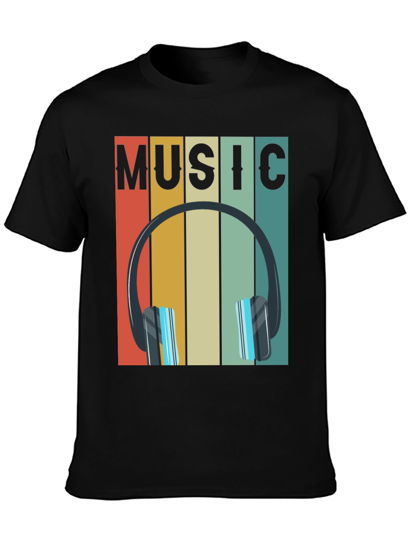 Retro Music Headphones Graphic Tee