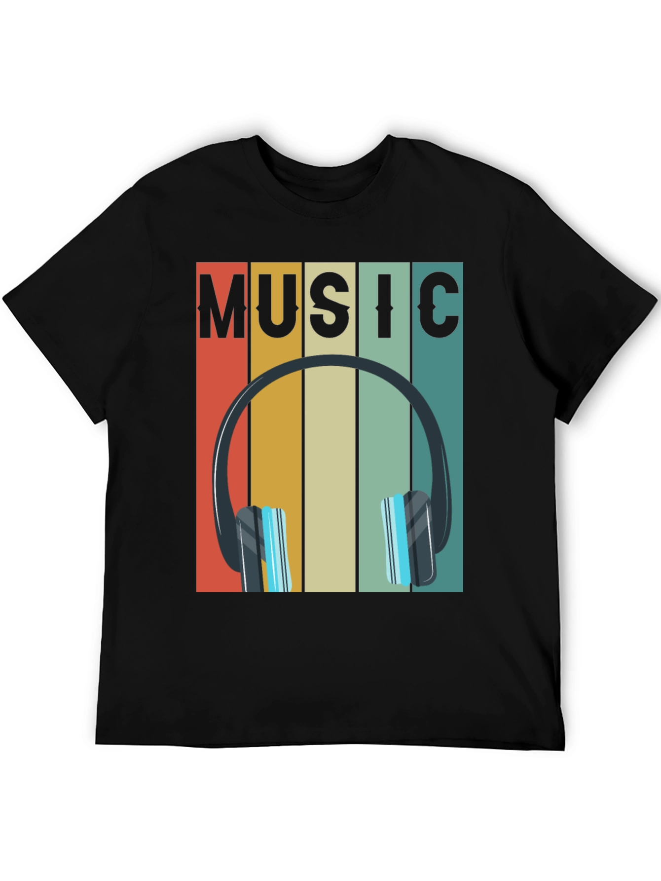 Retro Music Headphones Graphic Tee
