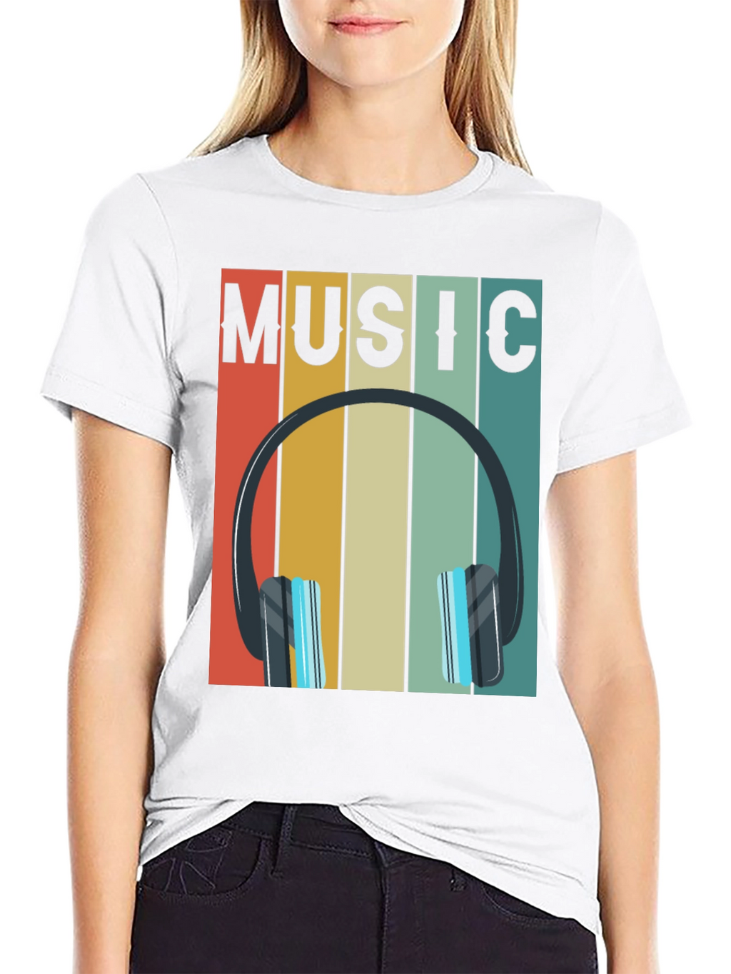 Retro Music Headphones Graphic Tee