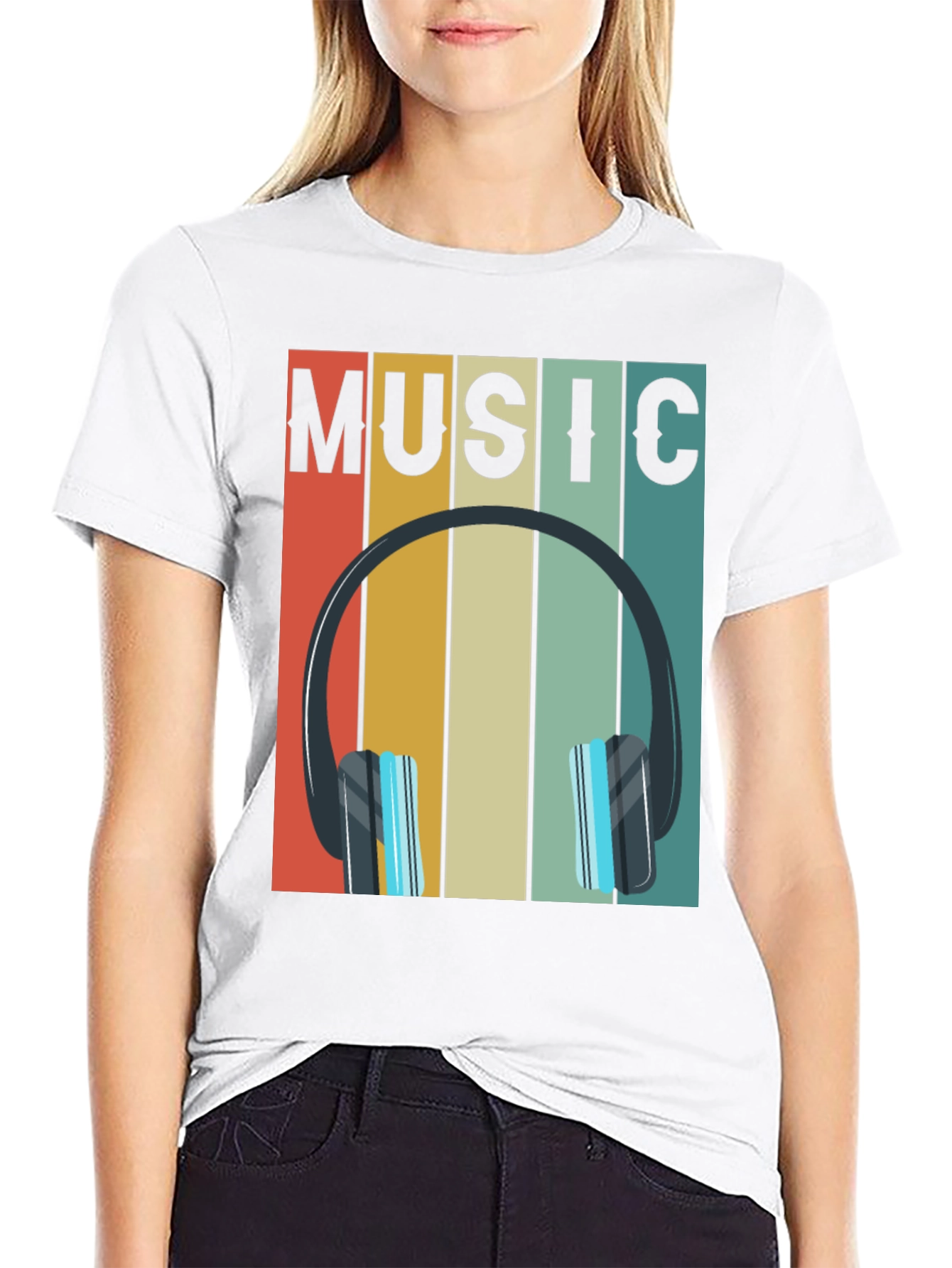 Retro Music Headphones Graphic Tee
