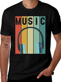 Retro Music Headphones Graphic Tee